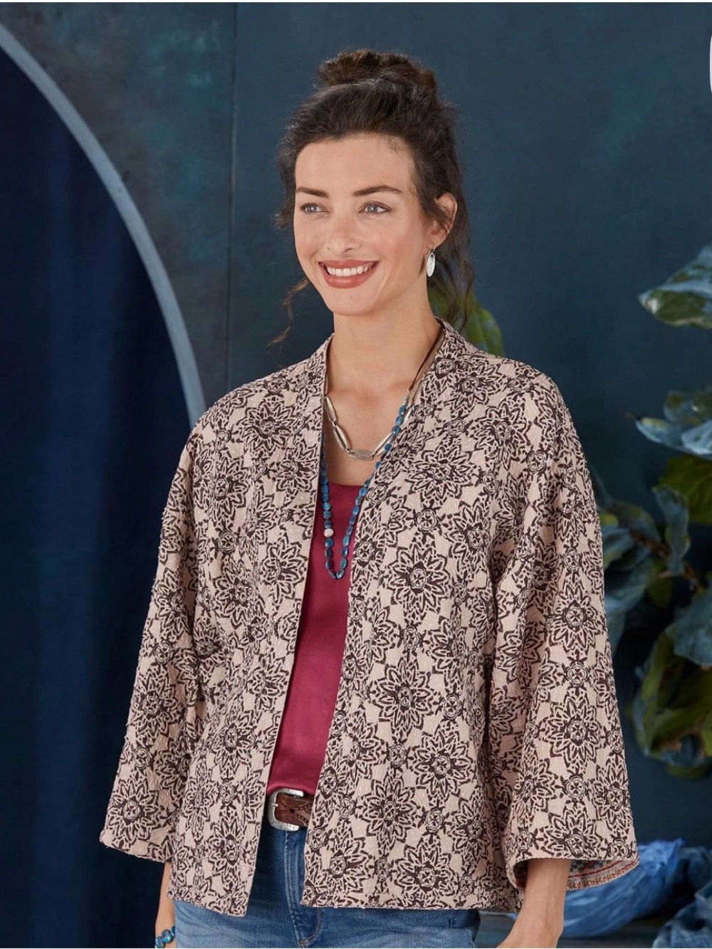 Sundance Alexia Reversible Embroidered Floral Kimono Medium